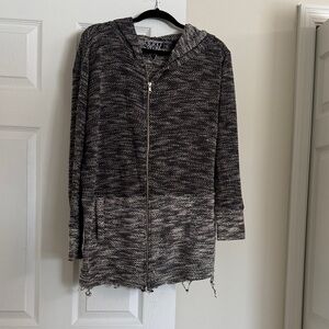 Charcoal and Light Gray Hooded Jacket